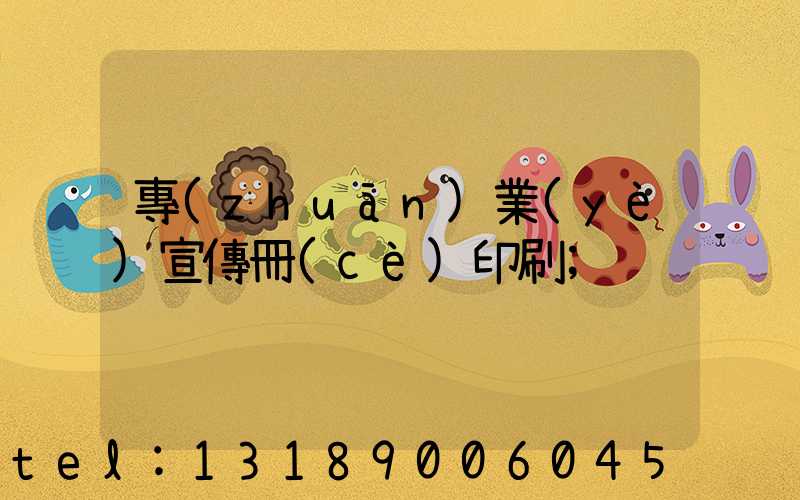 專(zhuān)業(yè)宣傳冊(cè)印刷