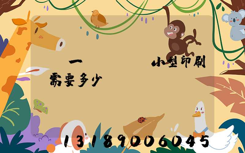 投資一個(gè)小型印刷廠需要多少錢